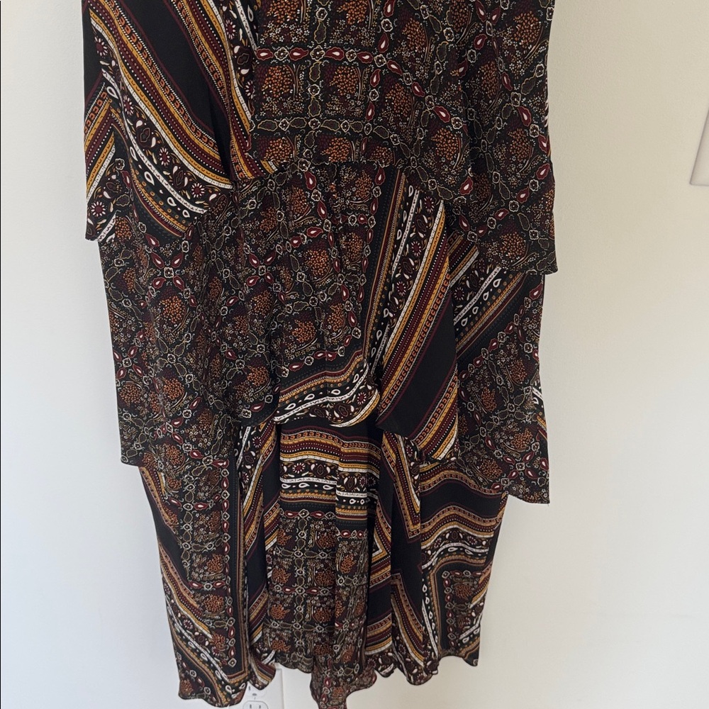 A.L.C. Hayley Tiered Patchwork Silk Dress Paisley Handkerchief - Size 8 - Picture 4 of 8